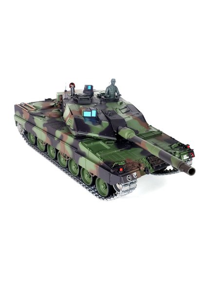 RC Panzer German Leopard 2A6 Heng Long 1:16 mit R&S, Stahlgetriebe und Metallketten V7.0 - Upg-A