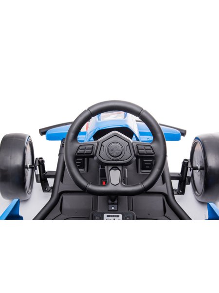 Kinder Elektroauto e-Gokart mit 24V und Driftfunktion + 2x 12V7A (24V7A) Akku und 2 Motoren -Blau