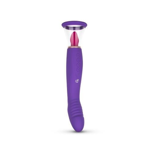 Pleasure Pump mit G-Punkt Vibrator - Violett