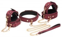 6-teiliges BDSM-Wildleder-Fessel-Set mit Halsband und...