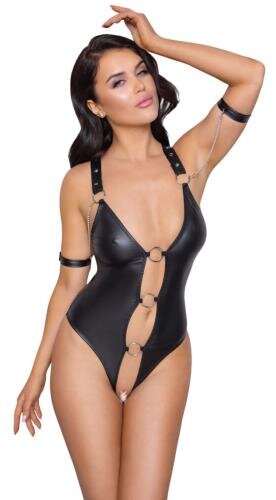 Wetlook Bodysuit - SchwarzLarge