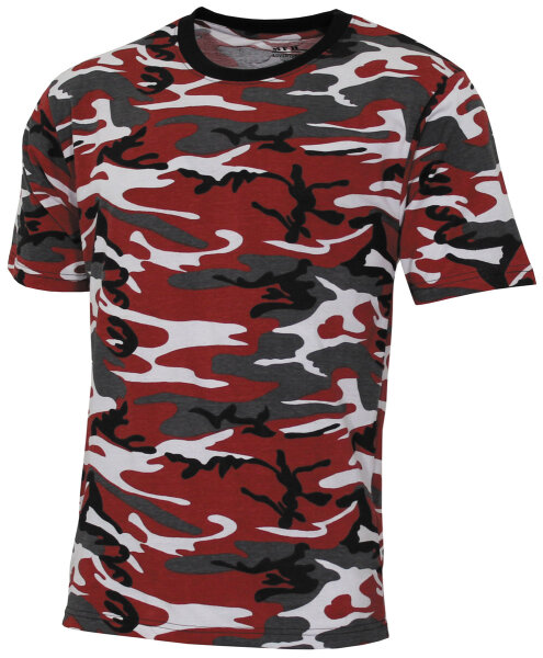 US T-Shirt, "Streetstyle",rot-camo, 140-145 g/m²