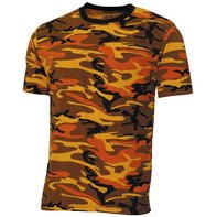 US T-Shirt, Streetstyle,orange-camo, 140-145 g/m²