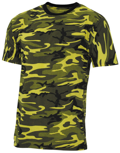 US T-Shirt, "Streetstyle",gelb-camo, 140-145 g/m²