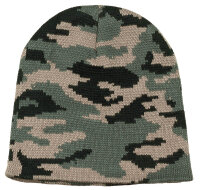 Strickmütze, "Beanie", woodland, fein...