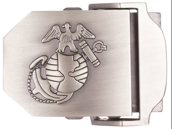 USMC Gürtelschloss, silber,Metall, ca. 4 cm