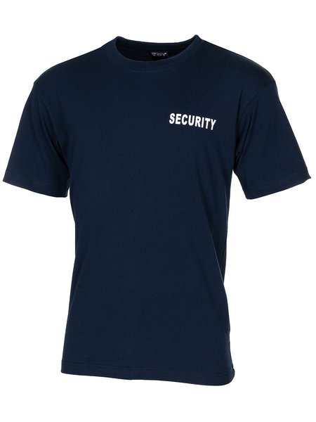T-Shirt, blau,Security, bedruckt
