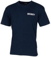 T-Shirt, blau,"Security", bedruckt