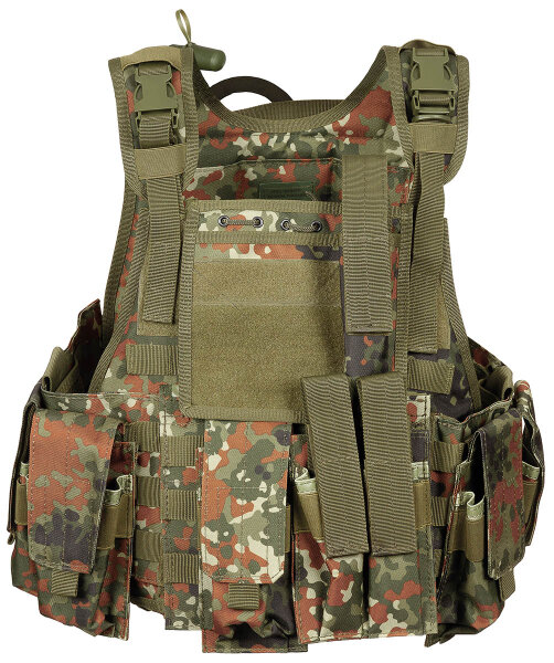 Weste, "Ranger", div. Taschen, flecktarn, Modular  System, 5 Ta.