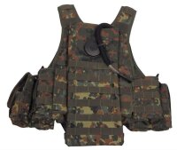 Weste, "Ranger", div. Taschen, flecktarn, Modular  System, 5 Ta.