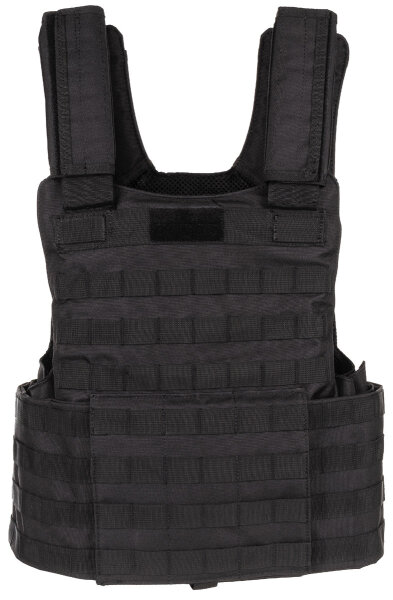 Weste, "Molle II", mit Futter, Schwarz, Modular System