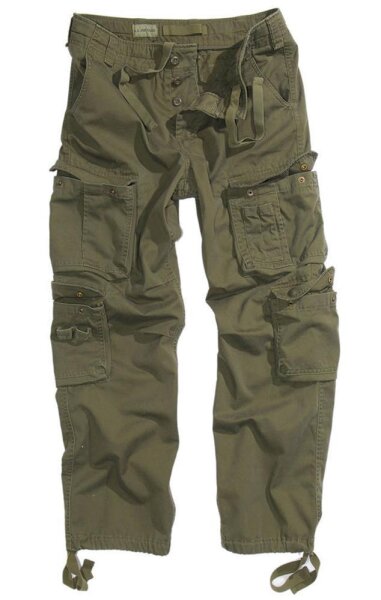 VINTAGE Cargo Hose Herren Freizeithose Army Pants Trousers Oliv XS ohne Gürtel