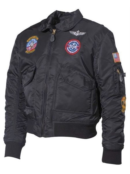 Os EUA a jaqueta de piloto de meninos, CWU, Negro, com a insígnia de aviador