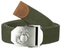 USMC Hosengürtel, oliv, 40 mm, Metallkastenschloss