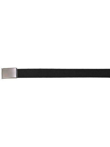 Belt, black, 3.2 cm wide, metal folding castle, weakly silver