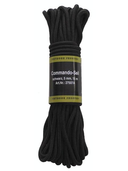 Cuerda, Negro, 5 mm, 15 metros