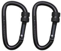 Karabiner, Schraubverschluss, D 6mmx6cm, 2-er Pack, Schwarz