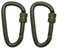 Karabiner, Schraubverschluss, D 6mmx6cm, 2-er Pack, oliv