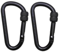 Karabiner, Schraubverschluss, D 8mmx8cm, 2-er Pack, Schwarz