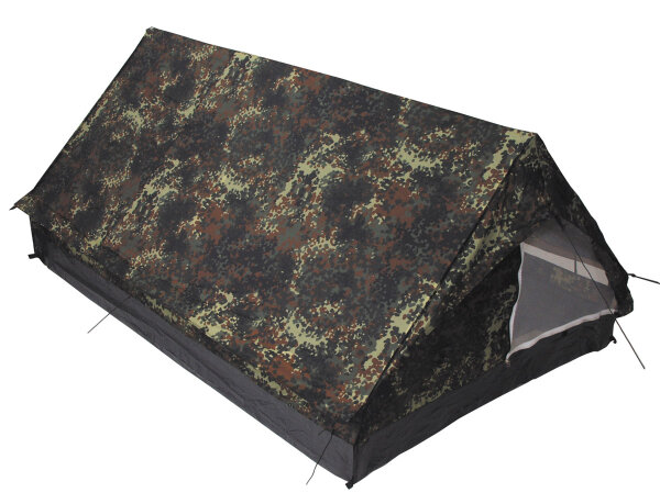 Zelt, "Minipack", 2 Personen, flecktarn, 213x137x97cm