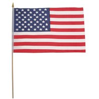 Bandeira, EUA, poliéster, cabo de madeira, Gr. 30x45 cm