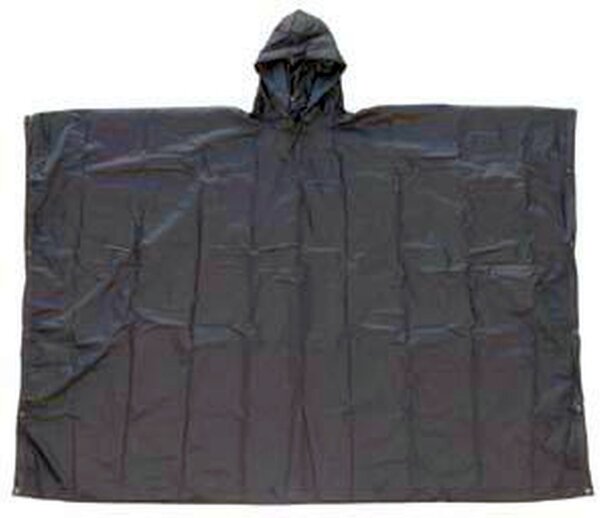 US Regenponcho Poncho Rip Stop Schwarz 144 x 223 cm