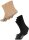 BAMBUS Socken Schwarz und Beige - Spitze hangekettelt und Soft-Bund