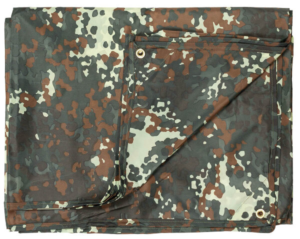 Mehrzweckplane flecktarn Tarp Notzelt Nässeschutz Basha