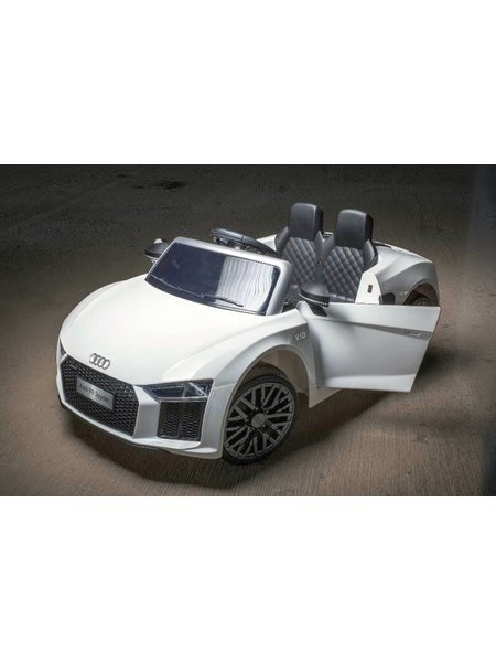 Kinderfahrzeug - Elektro Auto Audi R8 - lizenziert - 12V7AH Akku und 2 Motoren- 2,4Ghz + MP3 + Leder +EVA-Weiss