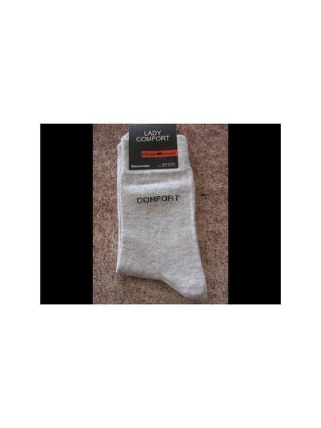 Ladies Baumwoll socks COMFORT Light grey 35-38 1 pair