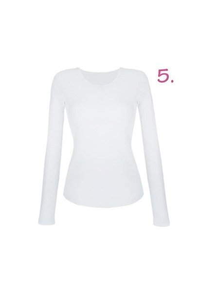 Top blouse universeel -, overhemd, ronde halslijn katoen M / L witte