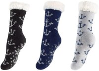 Hüttensocken mit schönen Motiven und ABS-Sohle