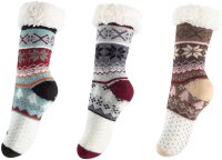 Hüttensocken mit schönen Motiven und ABS-Sohle