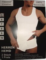 Herren Unterhemd -Tank Shirt, Feinripp in weiß 2er...