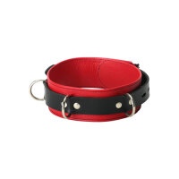 Halsband aus Leder in Schwarz-Rot