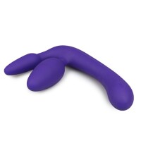 Dreifacher Umschnalldildo in Violett