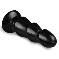 Schwarzen Analdildo mit Rippen