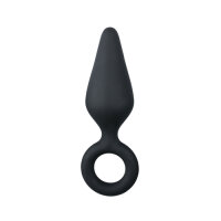 Schwarze Buttplugs mit Zugring - Klein