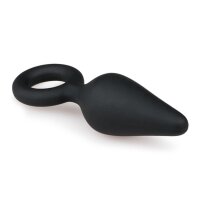 Schwarze Buttplugs mit Zugring - Klein