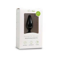 Schwarze Buttplugs mit Zugring - Mittlere Größe