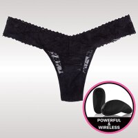 Spitzenstring mit Kugelvibrator - SchwarzOne Size (S-L 34...