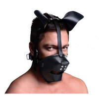 Puppy Play Maske Mit Ballknebel - Schwarz