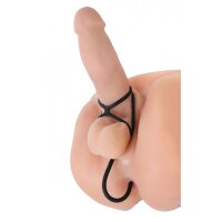 Triple Threat Silicone Tri-Cock Ring and Plug