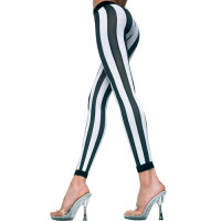 Vertikal gestreifte Leggings - Schwarz/WeißOne Size...