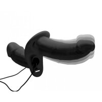 Power Pegger Doppel-Strap-On Vibrator - Schwarz