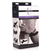 Power Pegger Doppel-Strap-On Vibrator - Schwarz