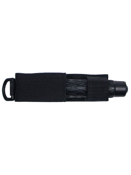 Metal truncheon, extendable, black, with nylon case, briefly