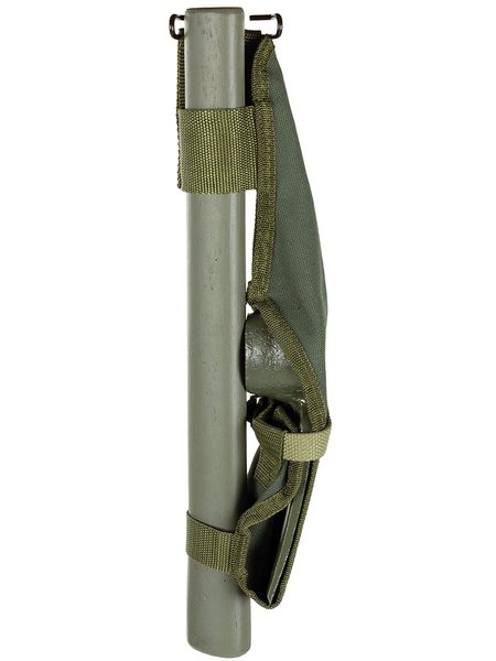 The US pimple, metal, olive, with wooden handle and cover