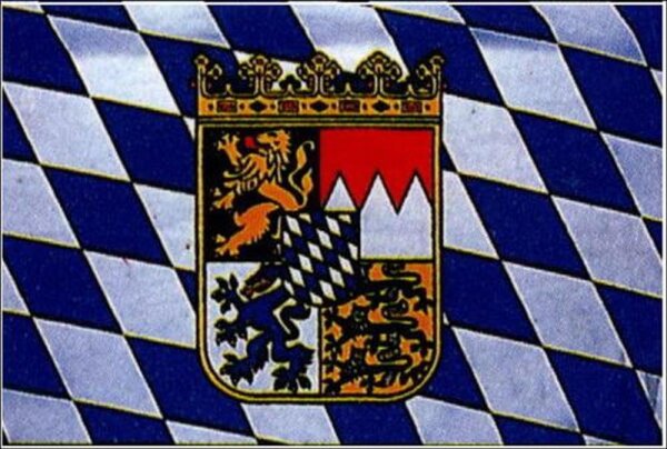 Fahne Bayern mit Wappen Gr. 60 x 90 cm