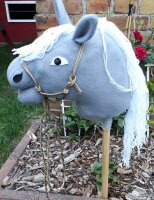 Hobby Horse Steckenpferd Grau mit Weißer Mähne...